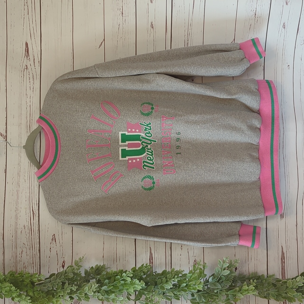 Vintage 90's Buffalo New York‎ University Grey Crew Sweatshirt SUNY Grey Small